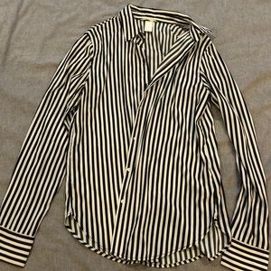 H&M striped black and white blouse